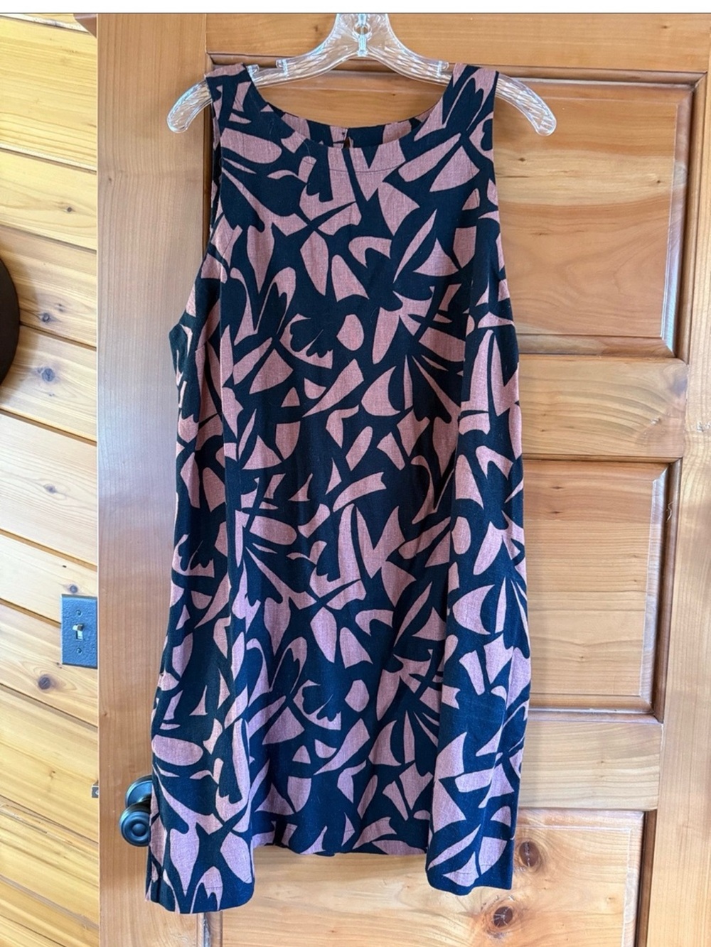 a new day Black and Dusty Rose Graphic knee length dress